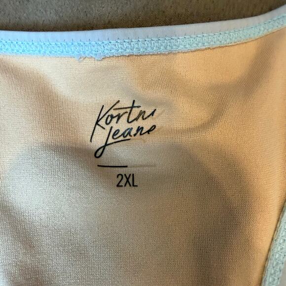 Kortni Jeane Light Blue Racerback Swim Bikini Top 2XL XXL 2X - Picture 5 of 7
